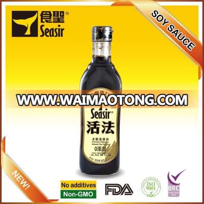 chinese shandong seasir shisheng premium dark soy sauce made from non-gmo soybeans